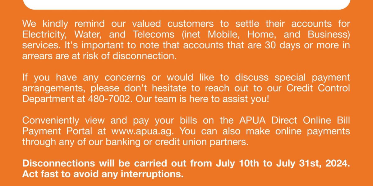 APUA Disconnection Notice