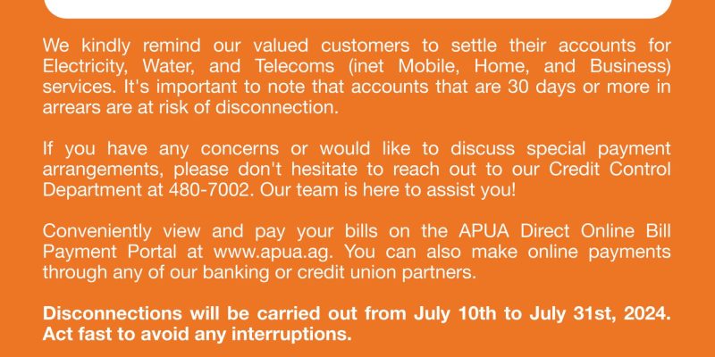 APUA Disconnection Notice
